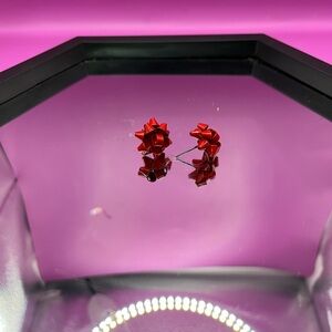 Elegant Red Bow Earrings